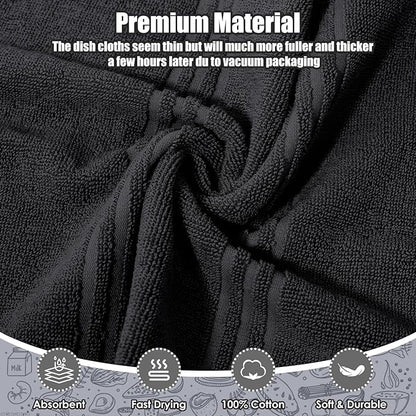 Dish Towels and Dishcloths with Oven Mitts Sets- 100% Cotton Tea Towels for Kitchen- 500 F Heat Resistant Oven Mittens 7.5"x12", Durable Dish Cloths 11.8"x11.8", Absorbent Dish Towels 13.5"x24"