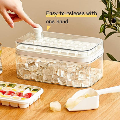 Ice Cube Tray with Lid and Bin, 2 Pack for Freezer, 64 Pcs Ice Cube Mold (White) - Image 4