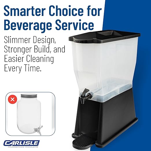 Carlisle FoodService Products Trimline Rectangular Beverage Dispenser with Stand – 3.5 Gallon Catering Drink Dispenser with Spigot, Polypropylene (PP), Black, Perfect for Parties, Events, Buffets - Image 7