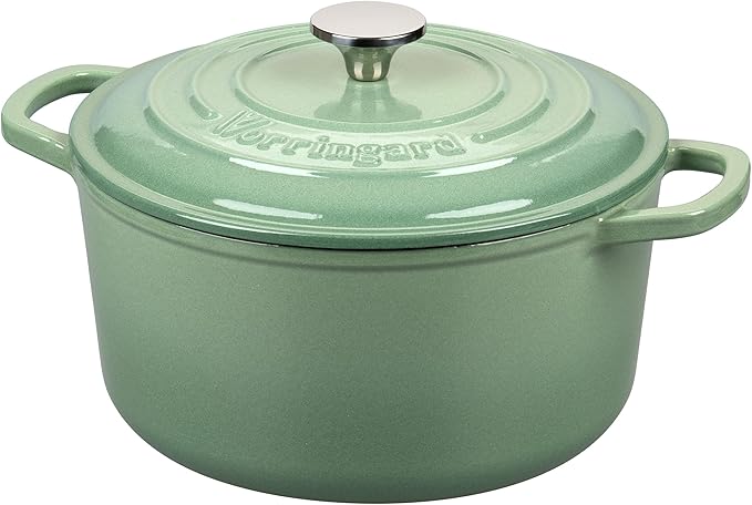 VORRINGARD Enameled Cast Iron Dutch Oven Pot with Lid, for Sourdough Bread Baking, Round Dutch Ovens, 6 Quart, Sage green - Image 6
