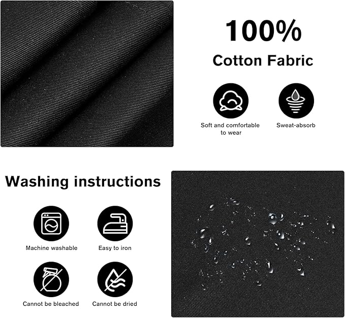 Jubatus 3 Pack 100% Cotton Server Apron with 3 Pockets for Women Men Waist Waitress Half Waiter Serving Short Aprons, Black 23.62 x 11.81 inches