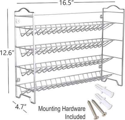 SWOMMOLY Spice Rack Organizer with 36 Empty Square Spice Jars, 396 Spice Labels with Chalk Marker and Funnel Complete Set, for Countertop, Cabinet or Wall Mount,Silver - Image 7