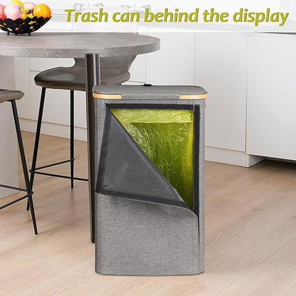 efluky Recycling Bin Holder 100L, 26 Gallon Trash Can with Lid, Garbage Bag Holder for Yellow Bags, Easy Removal, (Inner Bag Not Included) -Grey - Image 6