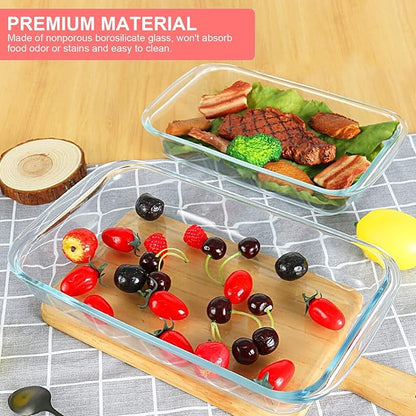 KOMUEE 8 Pieces Glass Baking Dish with Lids Rectangular Glass Baking Pan Bakeware Set with BPA Free Lids, Baking Pans for Lasagna, Leftovers, Cooking, Kitchen, Fridge-to-Oven, Red - Image 6