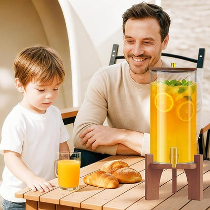 Glass Drink Dispenser,1.5 Gallon Beverage Dispenser with Stand,Lemonade Dispenser with Stainless Steel Faucet,Drink Dispensers for Parties, Bars and Home (Round Stand) - Image 2