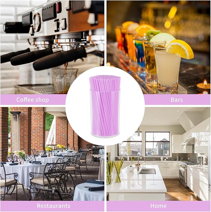 500 Pcs Lavender Purple Coffee Stir Sticks Set Lilac Purple Cocktail Straws Acrylic Stir Stick Holder Coffee Stirrers Holder Bar Straws Drink Stirrers for Coffee Bar Party Supplies Kitchen 2.7*4 Inch - Image 4