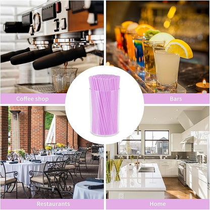 500 Pcs Lavender Purple Coffee Stir Sticks Set Lilac Purple Cocktail Straws Acrylic Stir Stick Holder Coffee Stirrers Holder Bar Straws Drink Stirrers for Coffee Bar Party Supplies Kitchen 2.7*4 Inch - Image 4