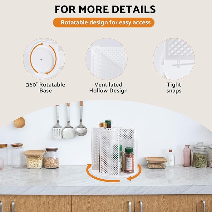 Rotating Paper Cup Dispenser with 4 Compartments, Disposable Coffee Cup Storage & Lid Holder for Countertops, Kitchen, Coffee Stations (White) - Image 4
