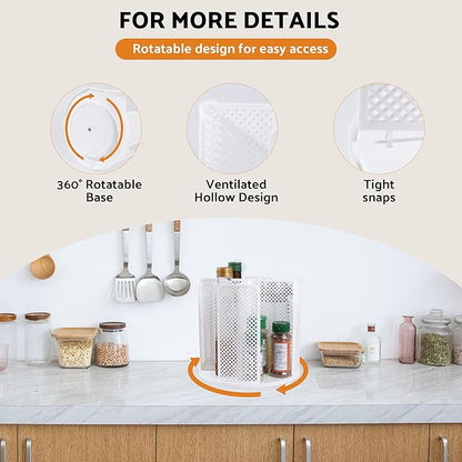 Rotating Paper Cup Dispenser with 4 Compartments, Disposable Coffee Cup Storage & Lid Holder for Countertops, Kitchen, Coffee Stations (White) - Image 4