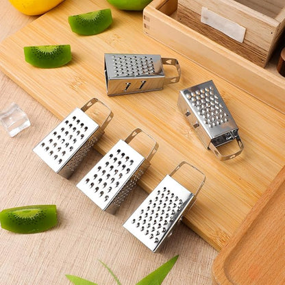 ABOOFAN 6Pcs Mini Box Graters, 4-Sided Stainless Steel Cheese Grater & Zester for Ginger, Garlic and Spices, Portable Small Kitchen Gadgets