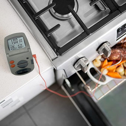 Taylor Programmable with Timer Instant Read Wired Probe Digital, Meat, Food, Grill BBQ Cooking Kitchen Thermometer with Timer, Gray - Image 6