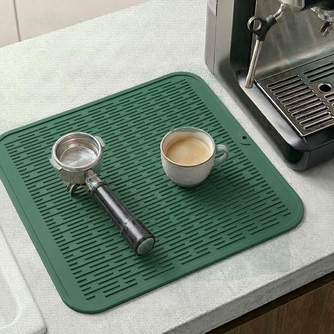 MicoYang Silicone Dish Drying Mat for Multiple Usage,Easy clean,Eco-friendly,Heat-resistant Silicone Mat for Kitchen Counter or Sink,Refrigerator or Drawer Liner Green XL 18 inches x 16 inches - Image 8