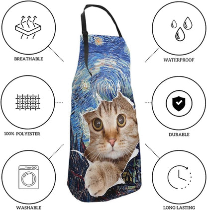Funny Apron Polyester Grooming Aprons with Pocket for Cooking Kitchen Grilling Adults