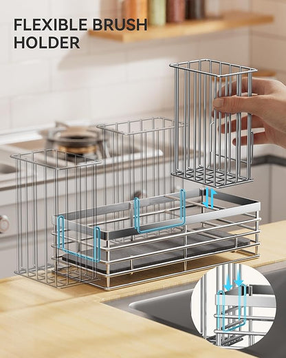 Yofidra Sink Caddy With Stone Drying Tray, Silver, M - Image 3
