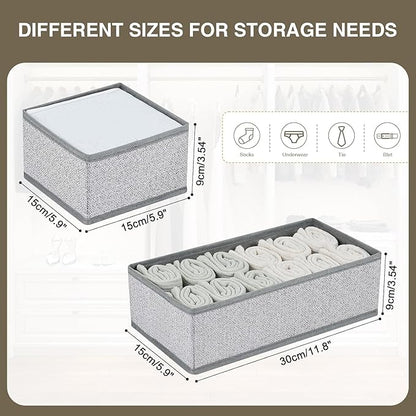 DIMJ Drawer Organizer Clothes Set of 8, Foldable Closet Drawer Bins, Underwear Drawer Organizer, Fabric Drawer Dividers for Baby Clothes, Socks, Belt, Tie (Blended) - Image 5