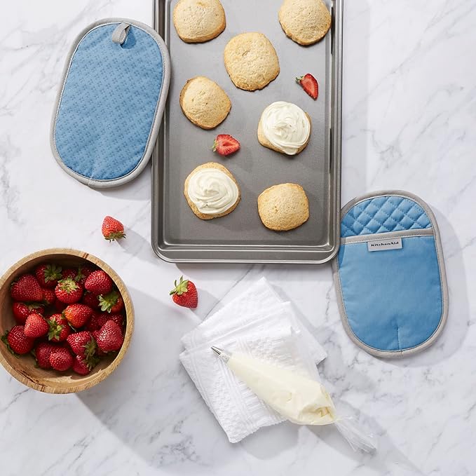 KitchenAid Asteroid Pot Holder 2-Pack Set, Blue Velvet, 6.5"x10" - Image 2