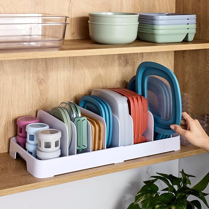 YouCopia StoraLid Expandable Food Container Lid Organizer with Tall Dividers, 40 Lid, Premium Edition - Image 6