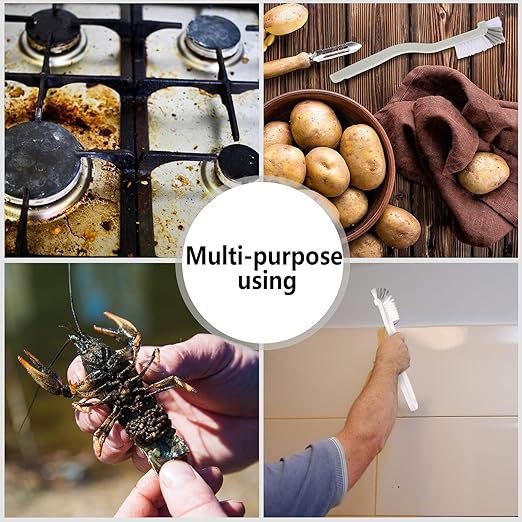 Patelai 4 Pieces Cleaning Brush Sets Small Scrub Brush Household Use for Cleaning Bottle Sink Kitchen Sink Corner Dish Edge Grout Bathroom Sliding Door Window Track(White, Blue) - Image 5