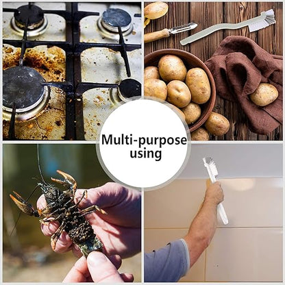 Patelai 4 Pieces Cleaning Brush Sets Small Scrub Brush Household Use for Cleaning Bottle Sink Kitchen Sink Corner Dish Edge Grout Bathroom Sliding Door Window Track(White) - Image 5