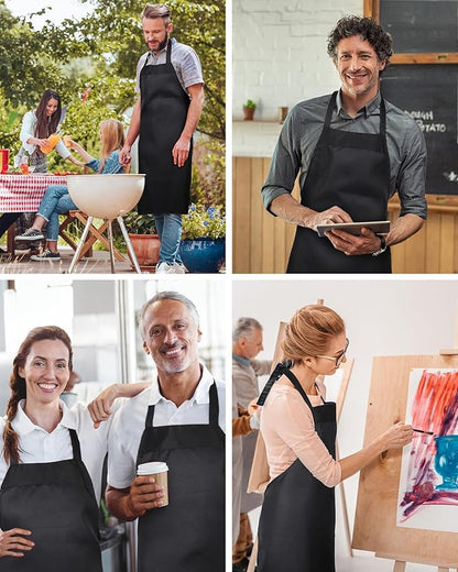 Foaincore 36 Pack Bib Aprons Bulk Plain Aprons for Man Woman Adult Unisex Apron Machine Washable Adjustable Bib Apron(Black) - Image 7