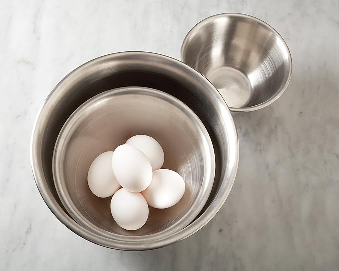 Fox Run Stainless Steel Mixing Bowl, Set of 3 Nesting Mixing Bowls, 4.25, 6.25, and 10.75 Quarts - Image 2