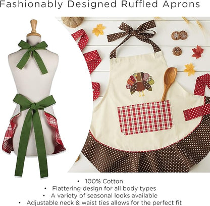 DII Women's Spring & Summer Apron Collection Adjustable, Two Large Pockets & Extra Long Ties, One Size Fits Most