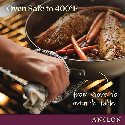 Anolon Advanced Home Hard Anodized Nonstick Frying Pan, 14.5 Inch – Large Skillet with Helper Handle, 14 Inch Nonstick Frying Pan, Durable Cookware - Bronze - Image 5