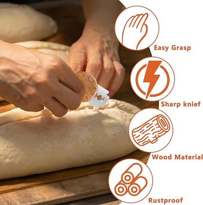 UFO Bread Lame Cutter for Homemade Sourdough,Bread Scorer Tool for Sourdough with 5 Blades and Case,Slashing Tool Bread Cutting Knife for Artisan Bread and Baguette Makers,Aurora