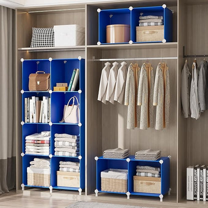 AWTATOS Cube Storage Organizer, 12 Cube Closet Organizers and Storage Shelves, DIY Stackable Bookshelf for Bedroom, Home, Admiral Blue - Image 5