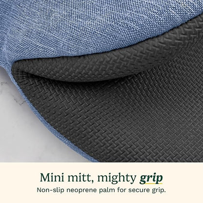 Cuisinart Mini Oven Mitts – 5.5” x 7” Heat-Resistant Kitchen Mitts for Oven with Non-Slip Neoprene Palm, Cotton Filling, and Fabric Loop – Durable Oven Mitt Set for Cooking & Baking (Chambray) - Image 4