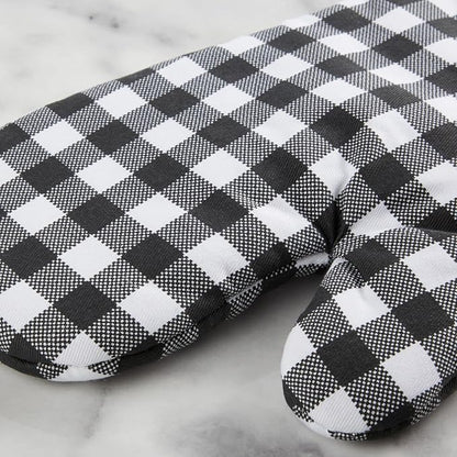 KITCHENAID Gingham Oven Mitt 2-Pack Set, Matte Black, 7"x13" - Image 4