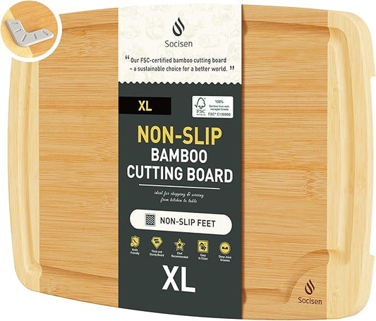 Bamboo Cutting Board Set Non Slip Feet Over Sink Acrylic Counter Lip Glass Plastic Smart Clear Countertop Marble Organizer Engraved Holder Flexible Round Black Stone Thin Bar White Commercial Metal by Socisen