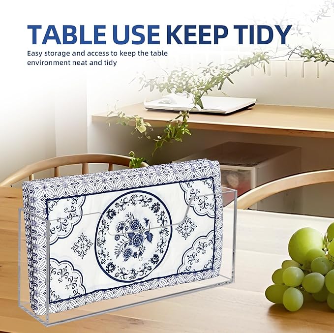 Waterproof Paper Towel holder, Acrylic Napkin Holder, Plastic Napkin Dispenser for Home, Office (Tea-colored)