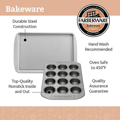 Farberware Nonstick Bakeware 3-Piece Cookie Pan Set, Gray - Image 13