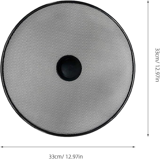 Amosfun Stainless Steel Mesh Splatter Guard Pan Lid Splatter Screen Cover With Knob Handle for Frying Pan Skillet Diameter 13 Inch