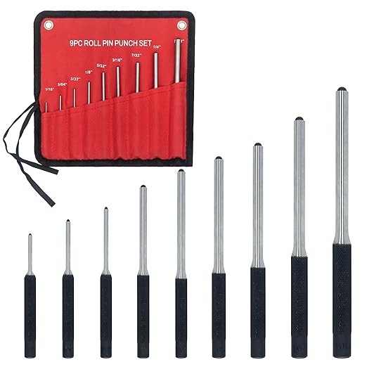 9-Piece Roll Pin Punch Set - Precision Steel Punches for Gunsmithing, Watch Repair & DIY (1/16" to 1/4") - Includes Tool Pouch, Ideal for Firing Pin Removal, Nail Punching & Building Projects - Image 9