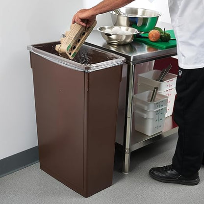 Winco Slender Trash Can, 23-Gallon, Brown - Image 3