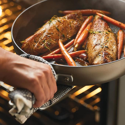 Anolon Advanced Hard Anodized Nonstick Deep Frying Pan/Skillet with Lid, 12 Inch, Aluminum, Bronze - Image 7