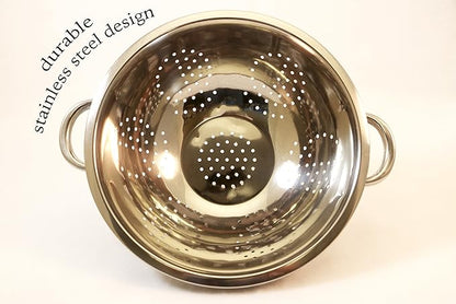 EXCELSTEEL Heavy Duty Stainless Steel Colander 5 Qt | Easy Grip Handles | Self-Draining Base | Mirror Polished | Dishwasher Safe | Pack of 1 - Image 2