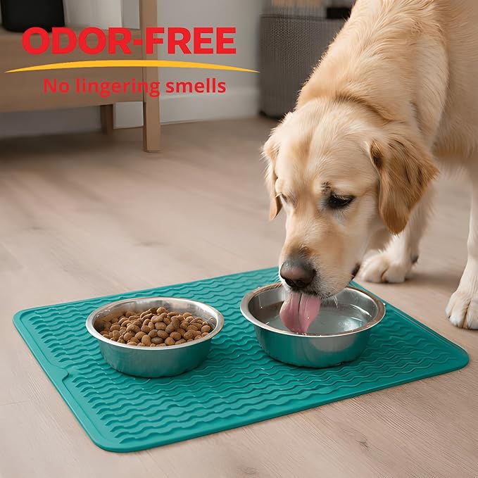 Silicone Drying Mat 16 × 12 – Teal Green Non-Slip Sink Mat for Kitchen Counter, Heat-Resistant Food-Grade Dish Pad, Easy-Clean Multipurpose Drawer Liner (Teal Green, 16" x 12")