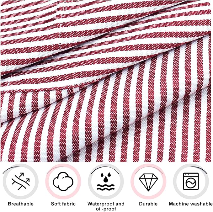 2Pack Adjustable Kitchen Apron for Women Men with 2 Pockets，Cotton-Polyester Blend Bib Aprons for Cooking,Baking - Image 3