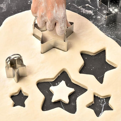 HULISEN Star Cookie Cutter Set (5 Pieces/Set), Stainless Steel Biscuit Cutter with Handle, Professional Baking Tools Set, Gift Packaging (Star Shaped) - Image 3