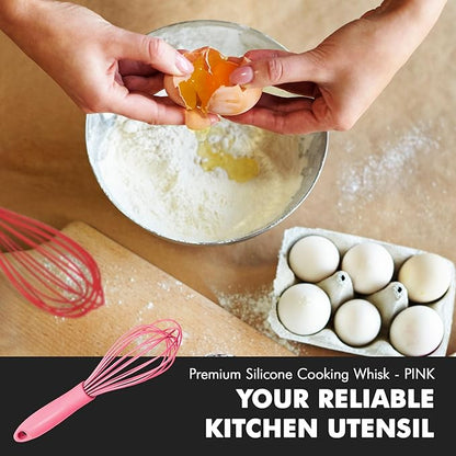 Chef Craft Premium Silicone Wire Cooking Whisk, 10.5 inch, Pink - Image 5