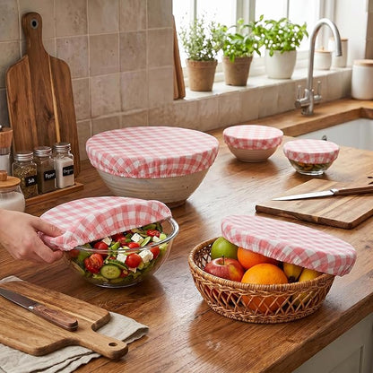 Reusable Bowl Covers, 5 Size Stretch Cloth Bowl Covers for Bread Proofing, cloth Fabric bowl Cover for Food Fruits Leftover (O)
