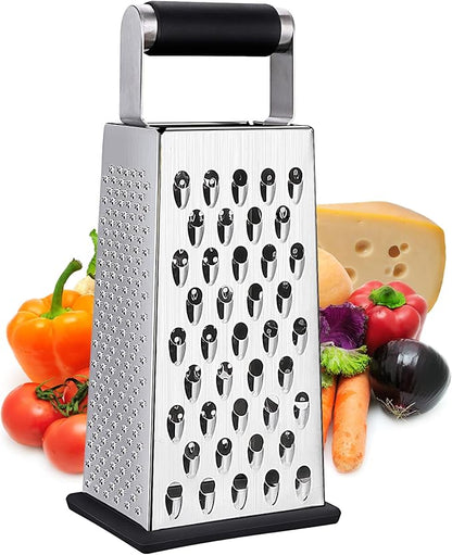Kaishun Cheese Grater, Box Grater for Cheese Stainless steel Vegetable Slicer Food Shredder 4-sided Convenience for kitchen by Kaishun