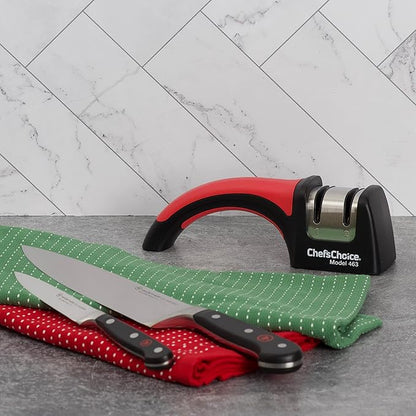 Chef'sChoice Professional Manual Knife Sharpeners Pronto Hone for 15-Degree Straight-Edge and Serrated Knives with Precise Angle Control & Compact Footprint, 2 Stage, Black - Image 2