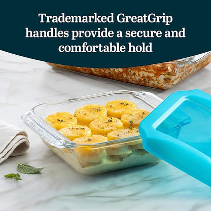 Libbey Baker’s Premium 2 Piece Glass Baking Dish Set, Stackable Casserole Dish with Lid Set, Baking Glassware for Casseroles, Lasagna, Brownies - Image 4