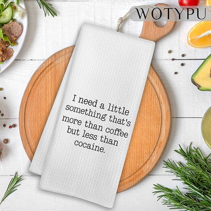 Funny Coffee Kitchen Towels, Gifts for Coffee Lovers Dish Tea Bar Towel, Funny Sarcastic Gifts Decorative Hand Towels for Kitchen Cafes Shop Decor, 16x24 Inch