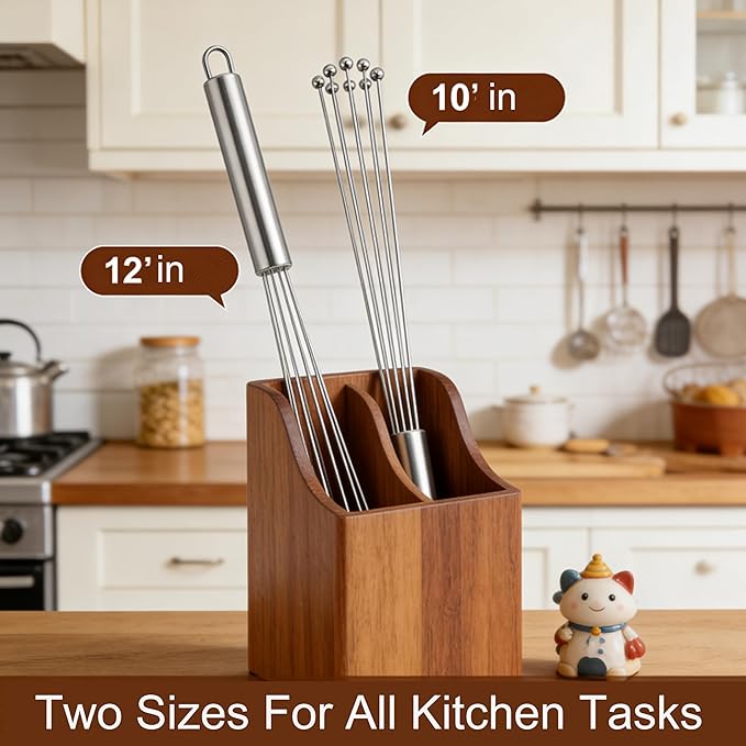 Whisk Set, Stainless Steel Ball Whisk Kitchen Tools Ideal for Cooking, Blending, Whisking, Beating & Stirring - Image 4