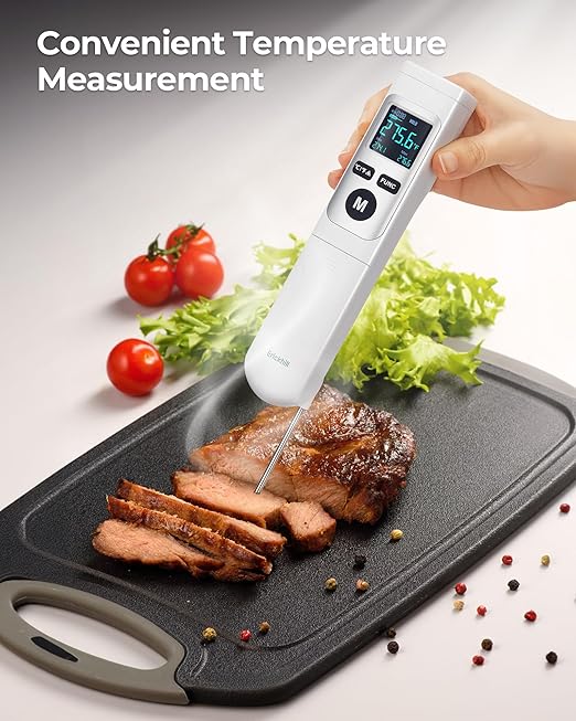 ERICKHILL Infrared Thermometer Gun, Heat Temp Temperature Gun with Meat Probe 2-in-1, Digital IR Laser Thermometer Gun for Cooking, Pizza Oven, Meat, Griddle, Grill, HVAC - Image 5